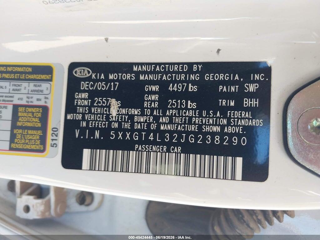5XXGT4L32JG238290 2018 KIA OPTIMA photo no. 9