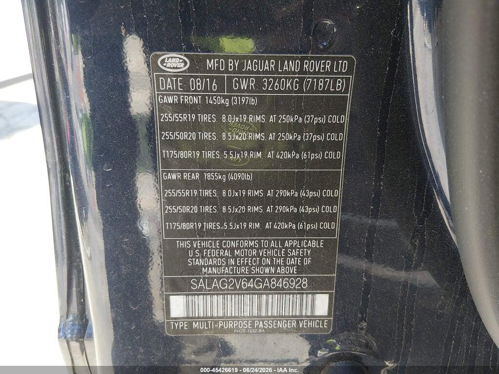 SALAG2V64GA846928 2016 LAND ROVER LR4 photo no. 9