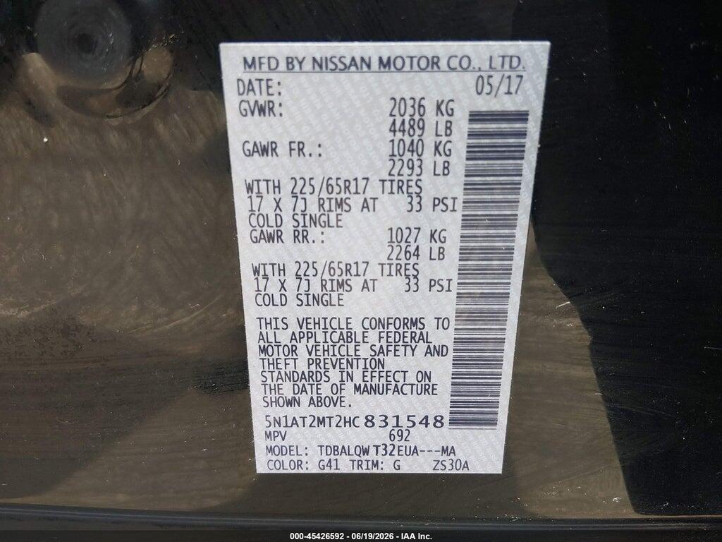 5N1AT2MT2HC831548 2017 NISSAN ROGUE photo no. 9