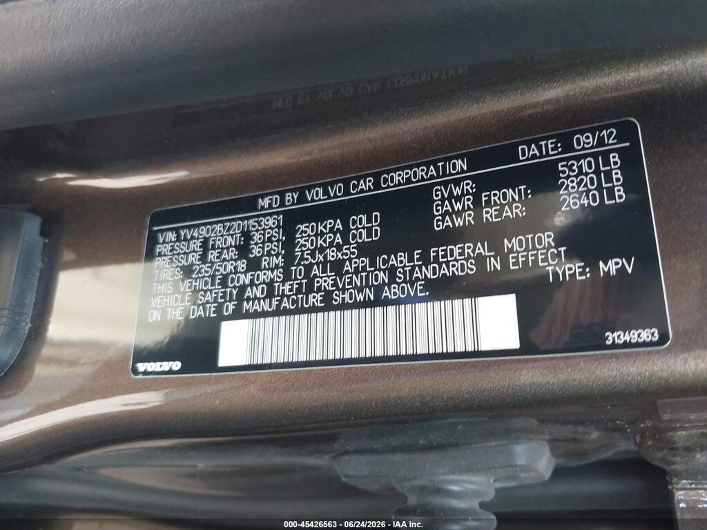 YV4902BZ2D1153961 2013 VOLVO XC70 photo no. 9
