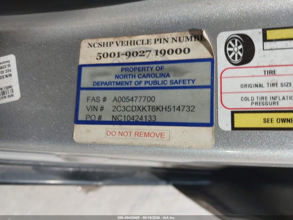 2C3CDXKT6KH514732 2019 DODGE CHARGER photo no. 9