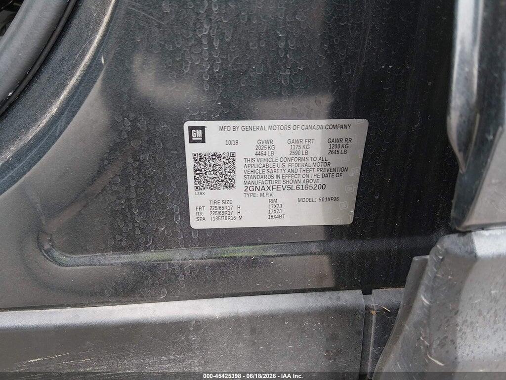 2GNAXFEV5L6165200 2020 CHEVROLET EQUINOX photo no. 9