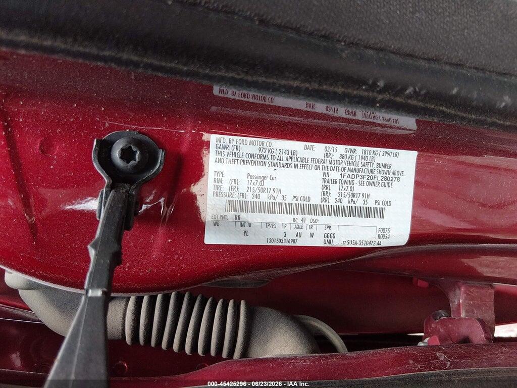 1FADP3F20FL280278 2015 FORD FOCUS photo no. 9