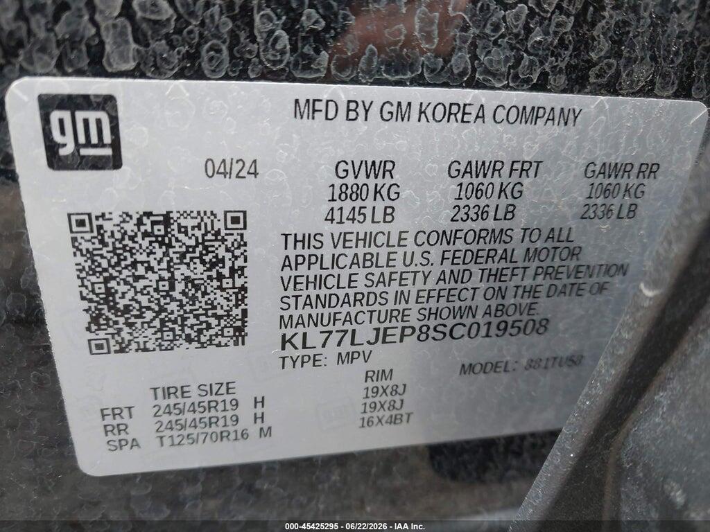 KL77LJEP8SC019508 2025 CHEVROLET TRAX photo no. 9