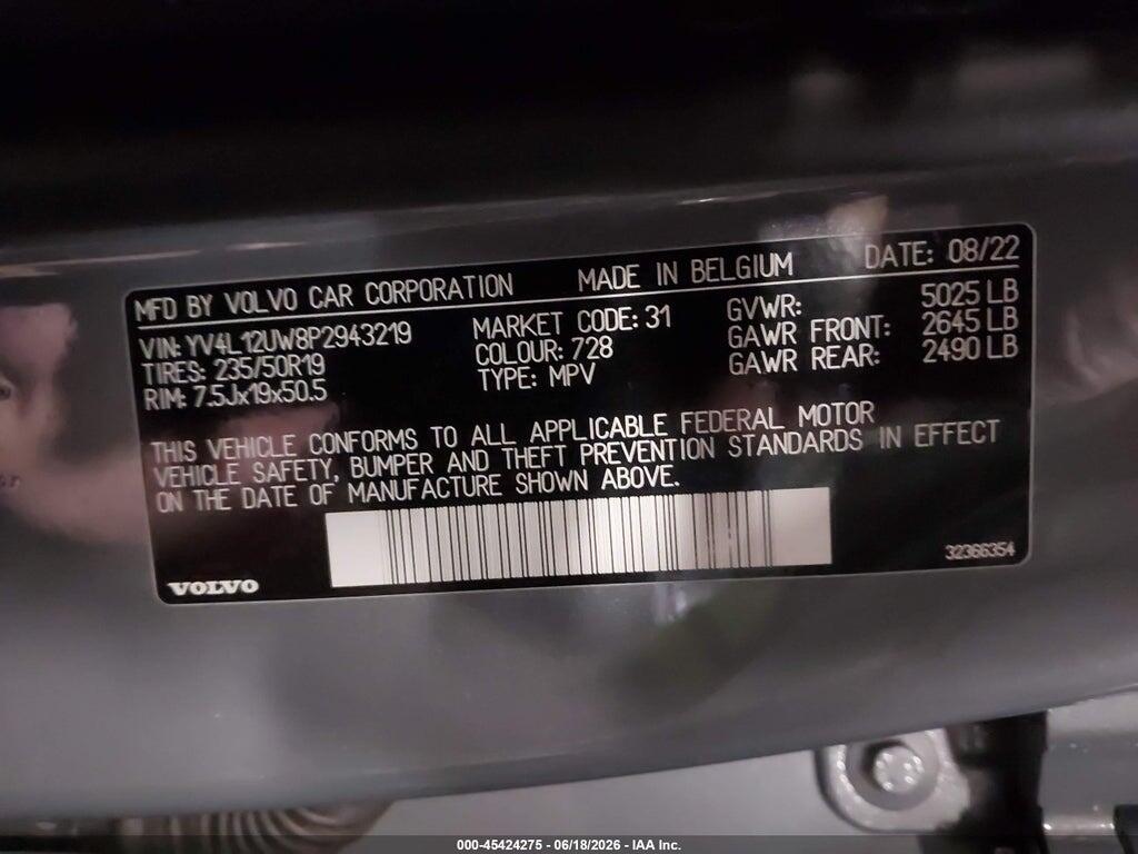 YV4L12UW8P2943219 2023 VOLVO XC40 photo no. 9