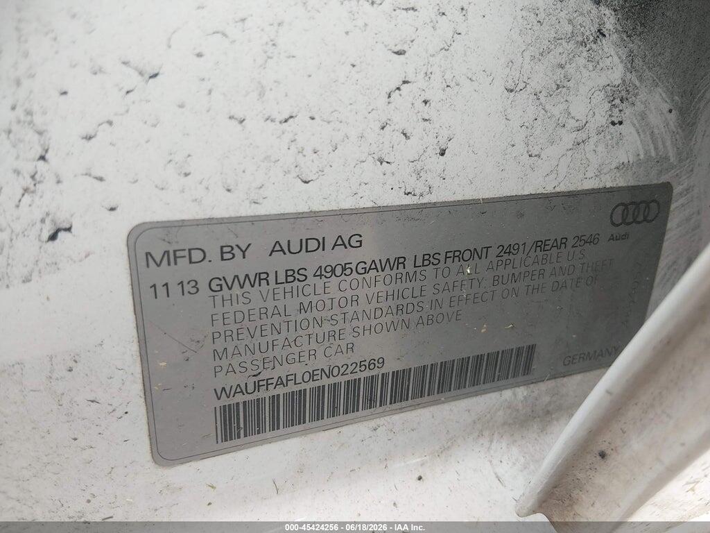 WAUFFAFL0EN022569 2014 AUDI A4 photo no. 9
