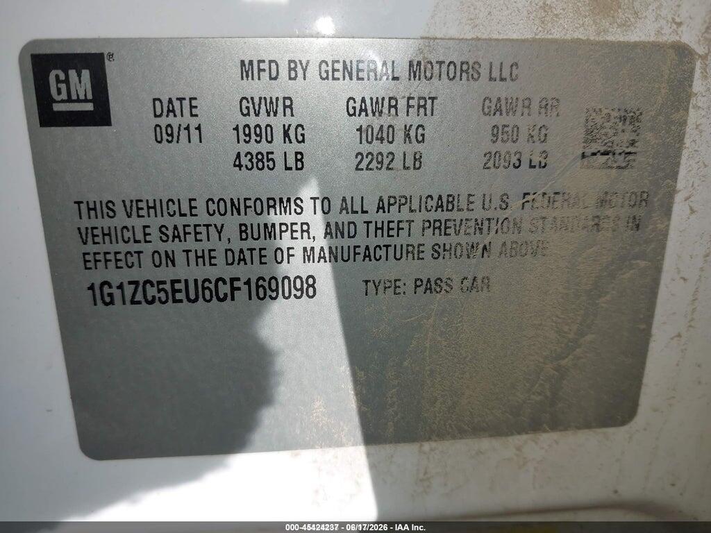 1G1ZC5EU6CF169098 2012 CHEVROLET MALIBU photo no. 9