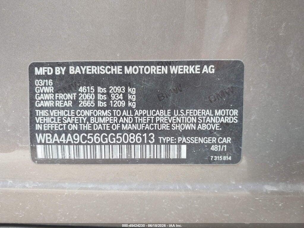WBA4A9C56GG508613 2016 BMW 428I GRAN COUPE photo no. 9