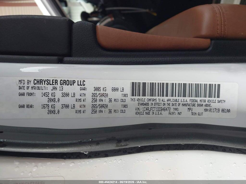 1C4RJFCT1DC646472 2013 JEEP GRAND CHEROKEE photo no. 9
