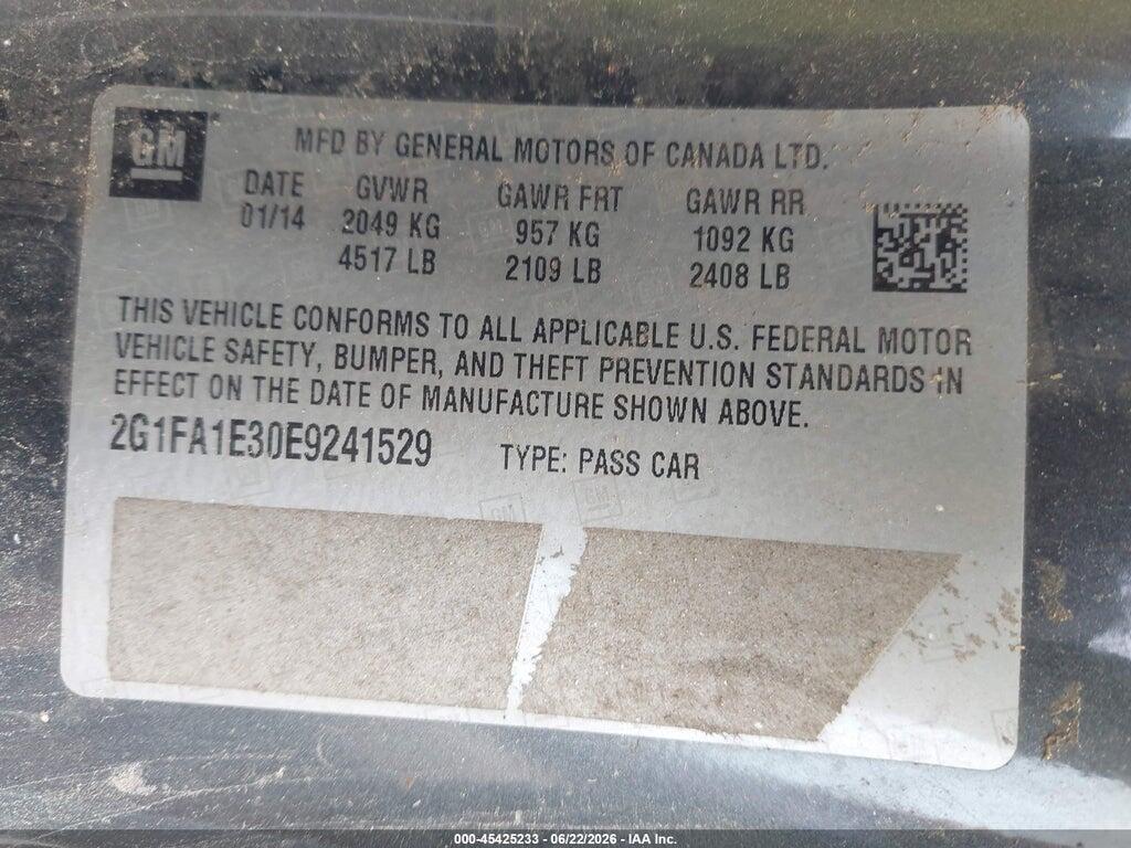 2G1FA1E30E9241529 2014 CHEVROLET CAMARO photo no. 9