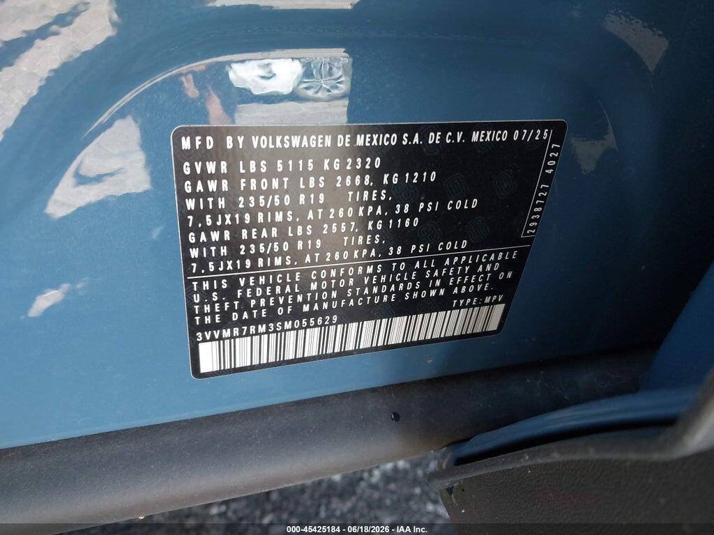 3VVMR7RM3SM055629 2025 VOLKSWAGEN TIGUAN photo no. 9