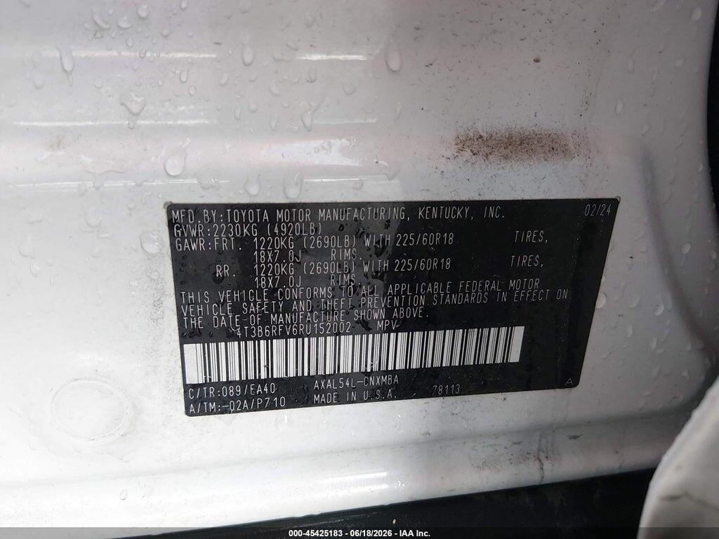 4T3B6RFV6RU152002 2024 TOYOTA RAV4 HYBRID photo no. 9