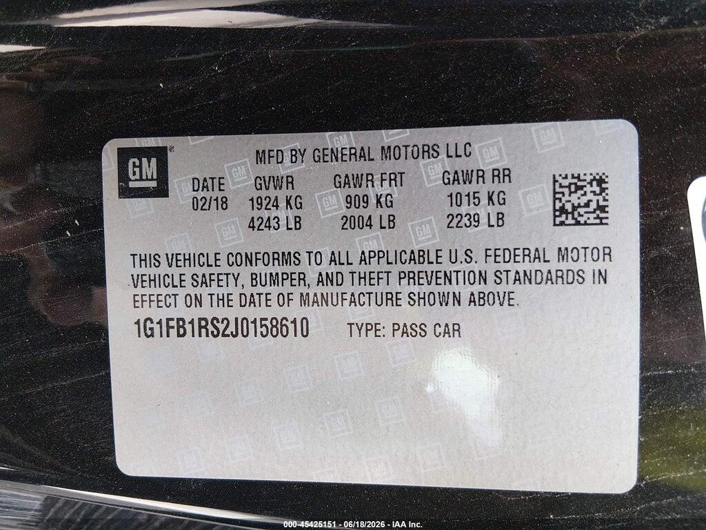 1G1FB1RS2J0158610 2018 CHEVROLET CAMARO photo no. 9