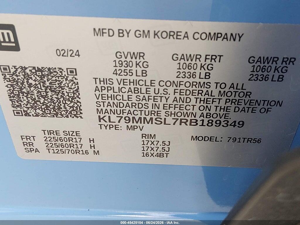 KL79MMSL7RB189349 2024 CHEVROLET TRAILBLAZER photo no. 9