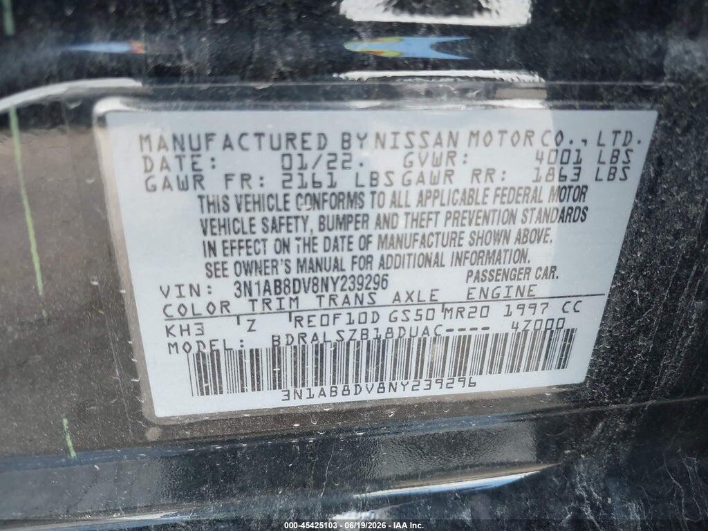 3N1AB8DV8NY239296 2022 NISSAN SENTRA photo no. 9
