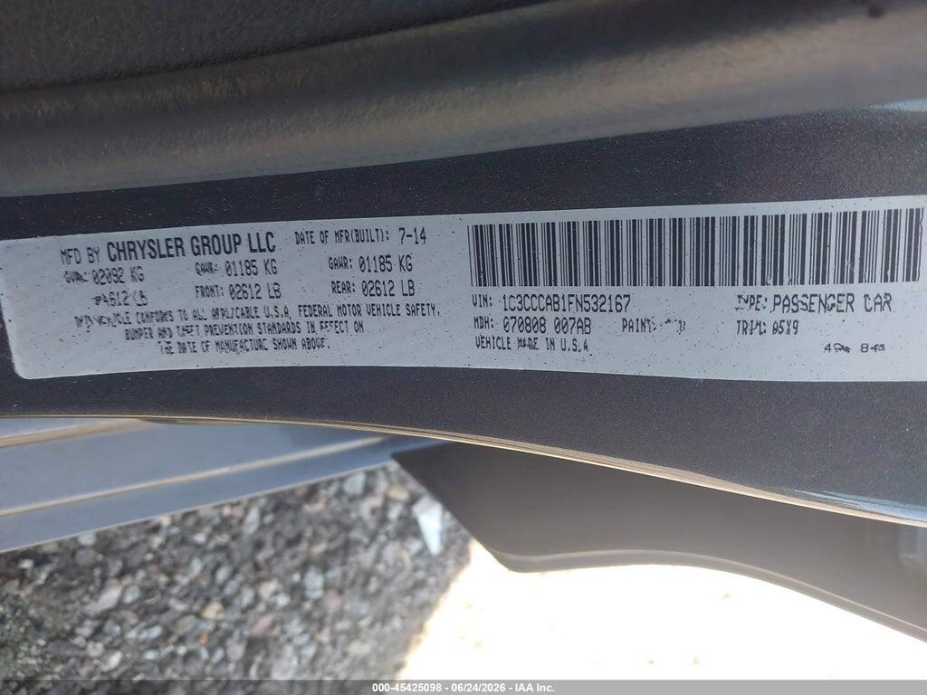 1C3CCCAB1FN532167 2015 CHRYSLER 200 photo no. 9