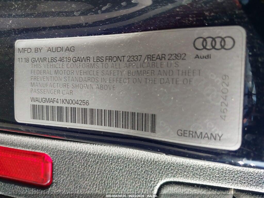 WAUGMAF41KN004256 2019 AUDI A4 photo no. 9