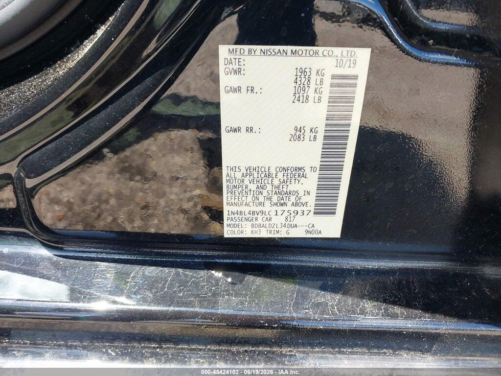 1N4BL4BV9LC175937 2020 NISSAN ALTIMA photo no. 9