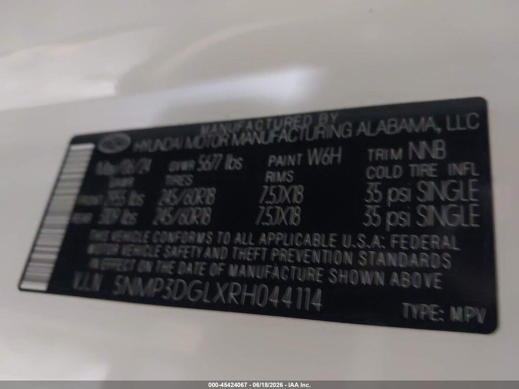 5NMP3DGLXRH044114 2024 HYUNDAI SANTA FE photo no. 9