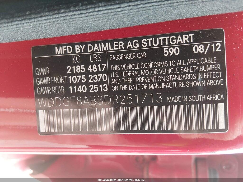 WDDGF8AB3DR251713 2013 MERCEDES-BENZ C 300 photo no. 9