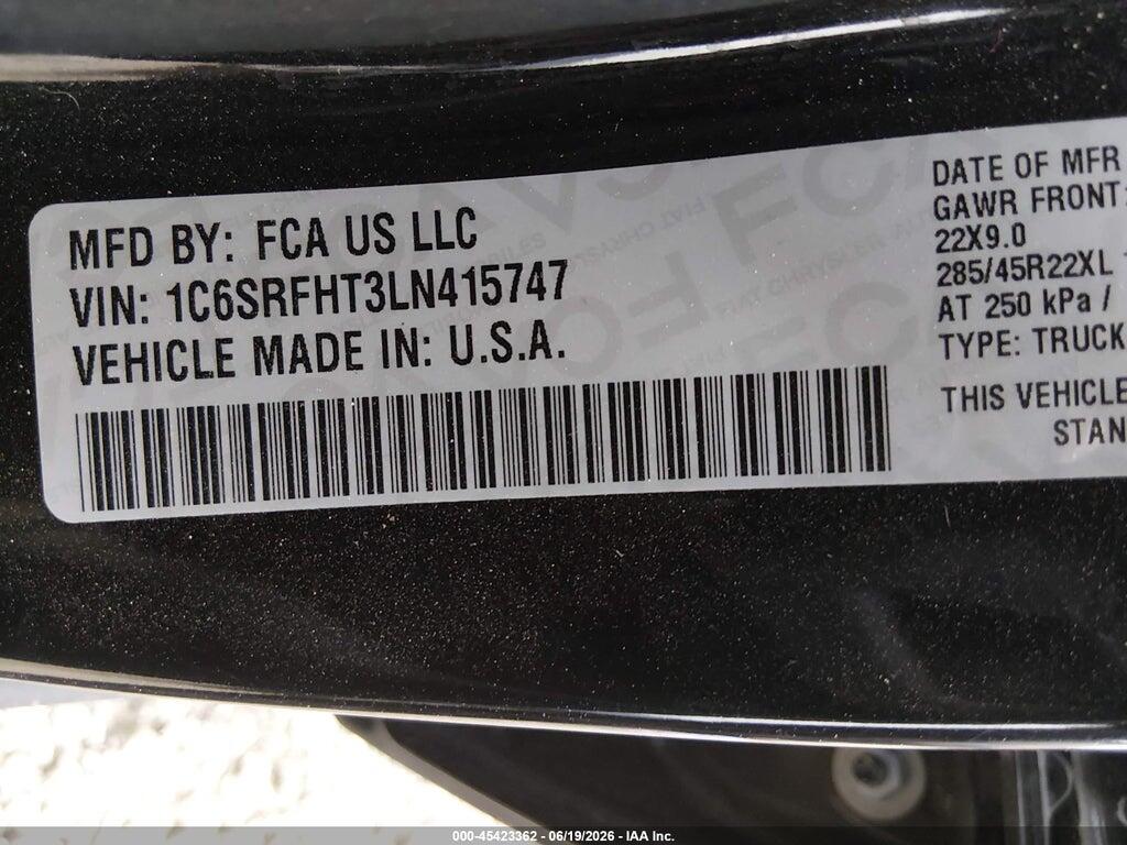 1C6SRFHT3LN415747 2020 RAM 1500 photo no. 9