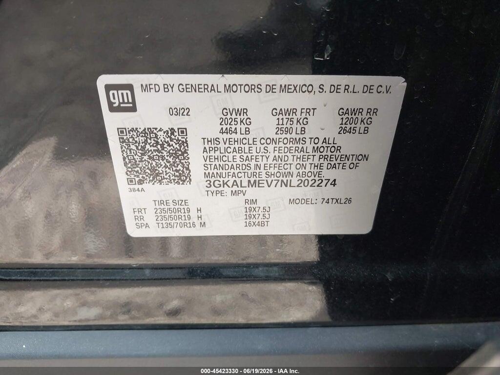 3GKALMEV7NL202274 2022 GMC TERRAIN photo no. 9