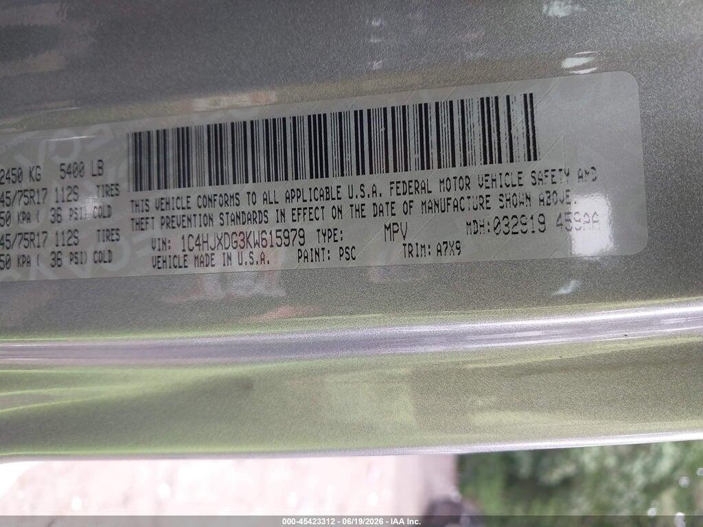 1C4HJXDG3KW615979 2019 JEEP WRANGLER UNLIMITED photo no. 9