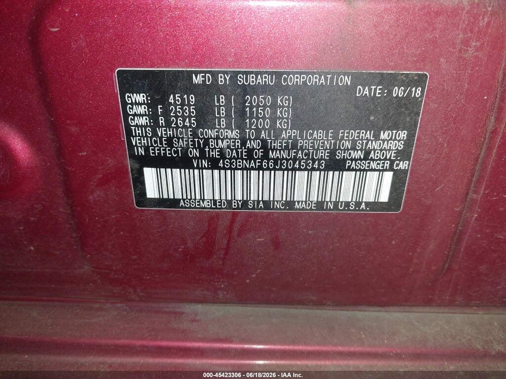 4S3BNAF66J3045343 2018 SUBARU LEGACY photo no. 9