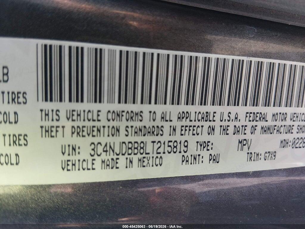 3C4NJDBB8LT215819 2020 JEEP COMPASS photo no. 9