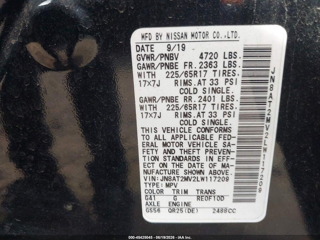 JN8AT2MV2LW117209 2020 NISSAN ROGUE photo no. 9