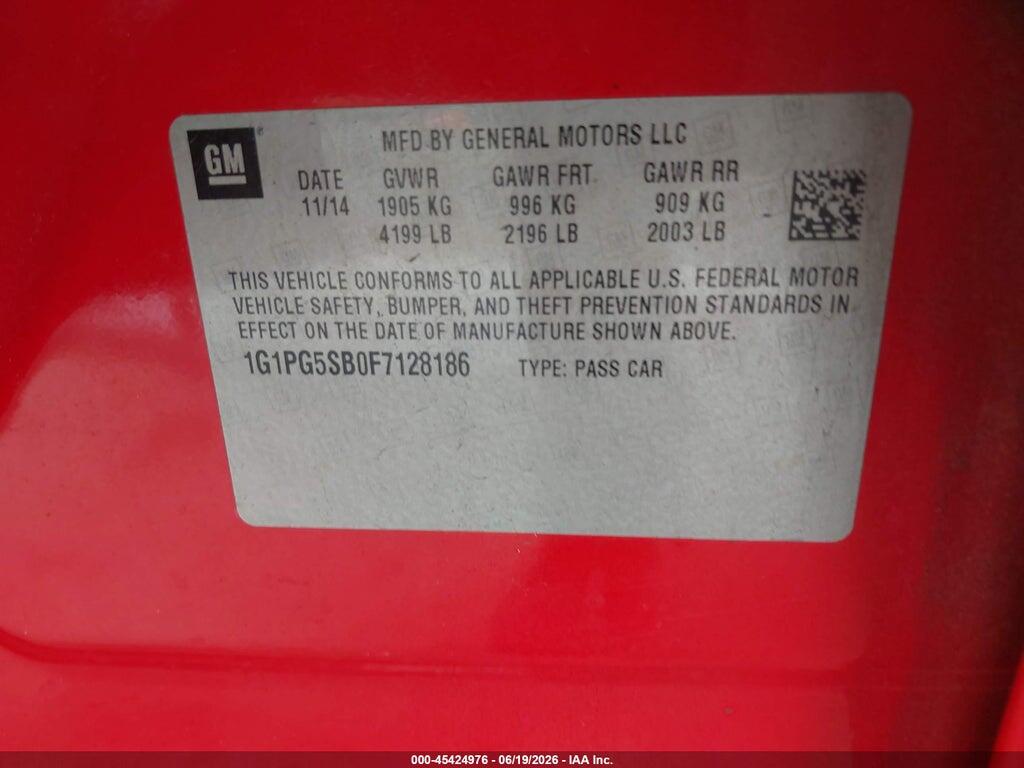 1G1PG5SB0F7128186 2015 CHEVROLET CRUZE photo no. 9