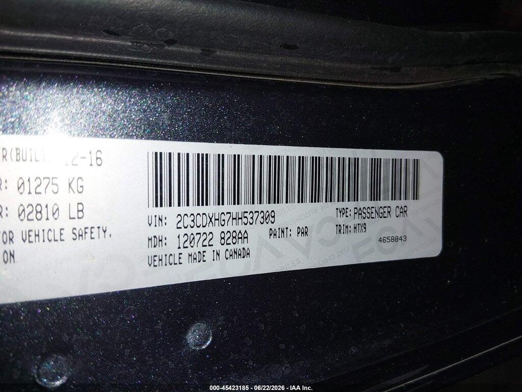 2C3CDXHG7HH537309 2017 DODGE CHARGER photo no. 9