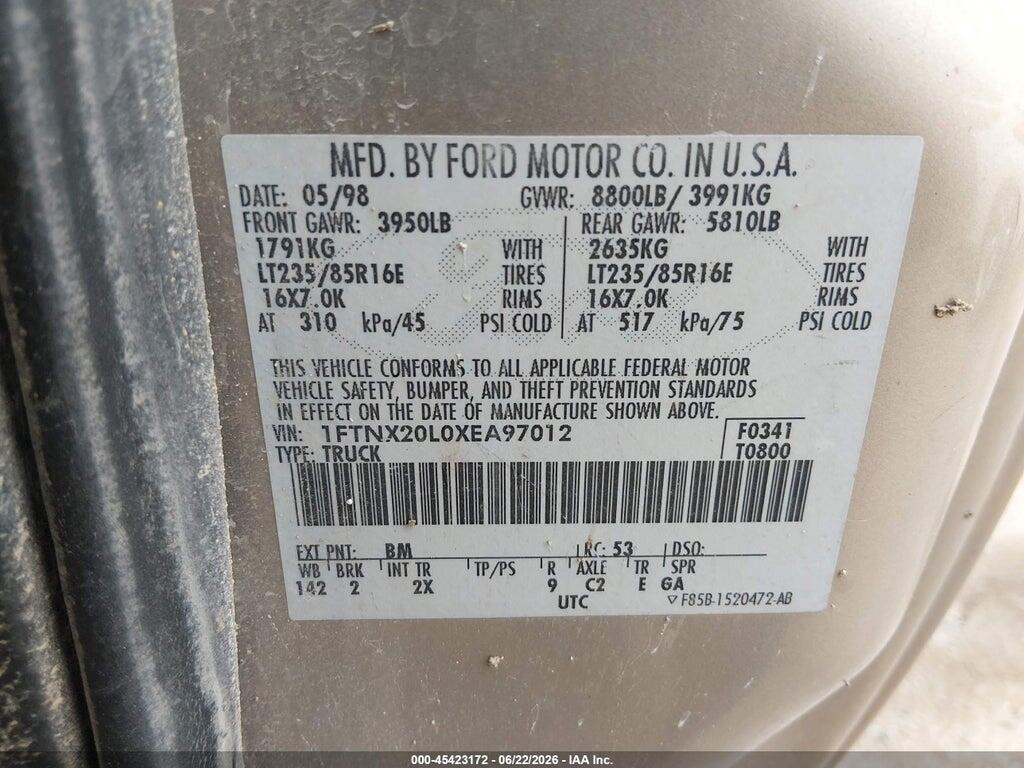 1FTNX20L0XEA97012 1999 FORD F-250 photo no. 9