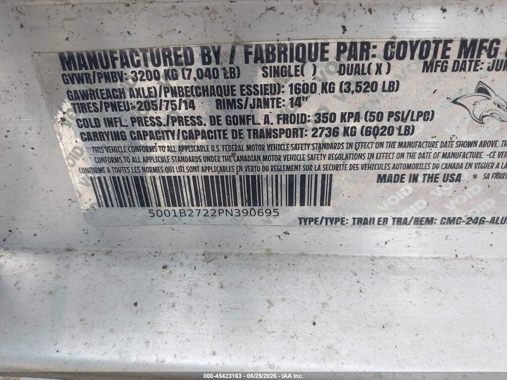 5001B2722PN390695 2023 FABRIQUE TRAILER photo no. 9