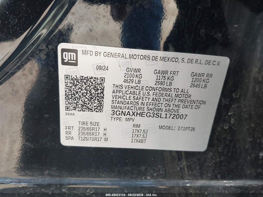 3GNAXHEG3SL172007 2025 CHEVROLET EQUINOX photo no. 9