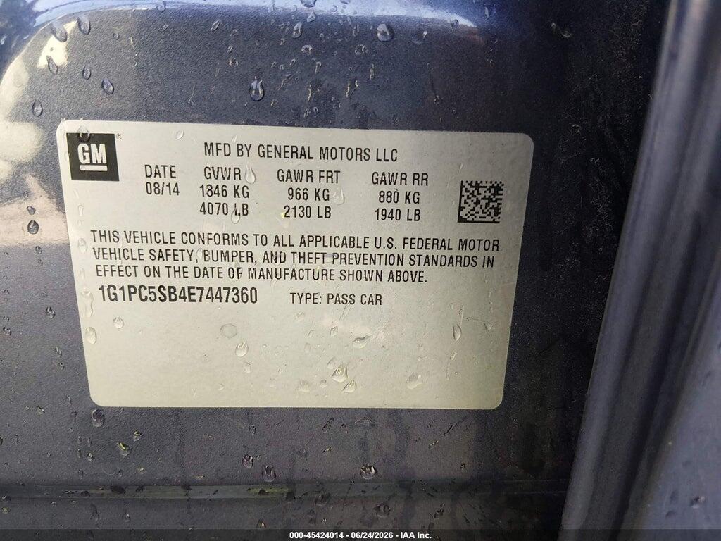 1G1PC5SB4E7447360 2014 CHEVROLET CRUZE photo no. 9