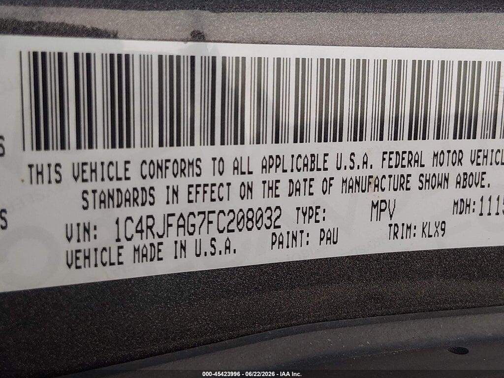 1C4RJFAG7FC208032 2015 JEEP GRAND CHEROKEE photo no. 9