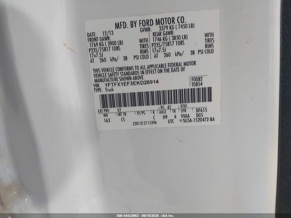 1FTFX1EF3EKD26914 2014 FORD F-150 photo no. 9