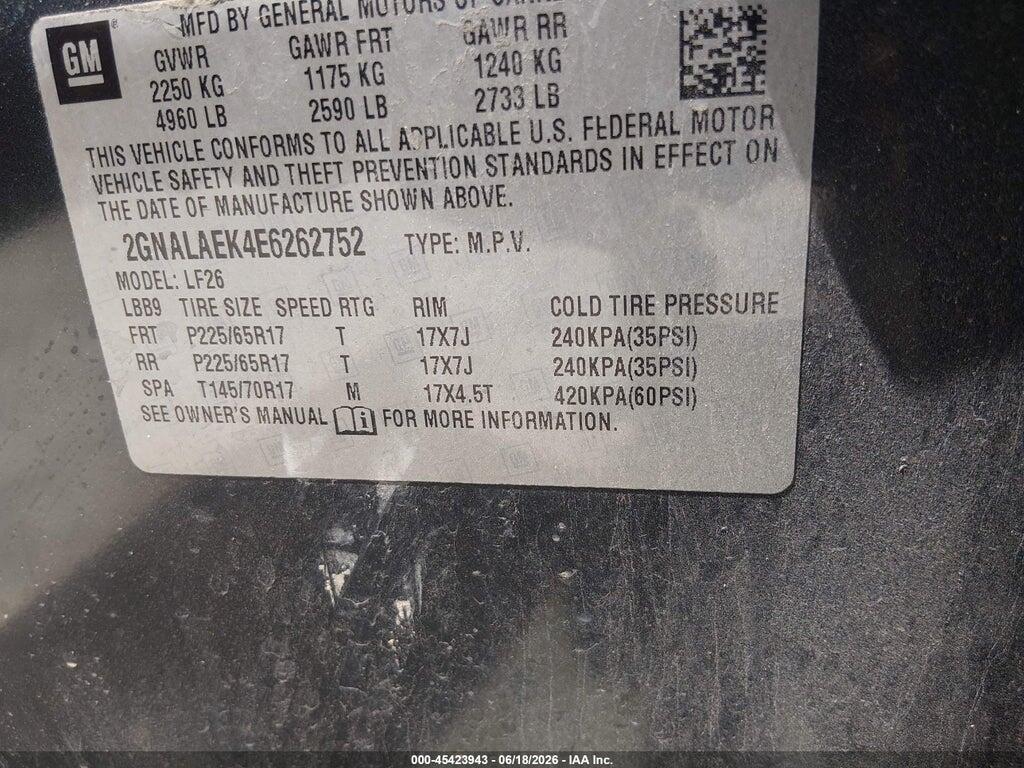 2GNALAEK4E6262752 2014 CHEVROLET EQUINOX photo no. 9