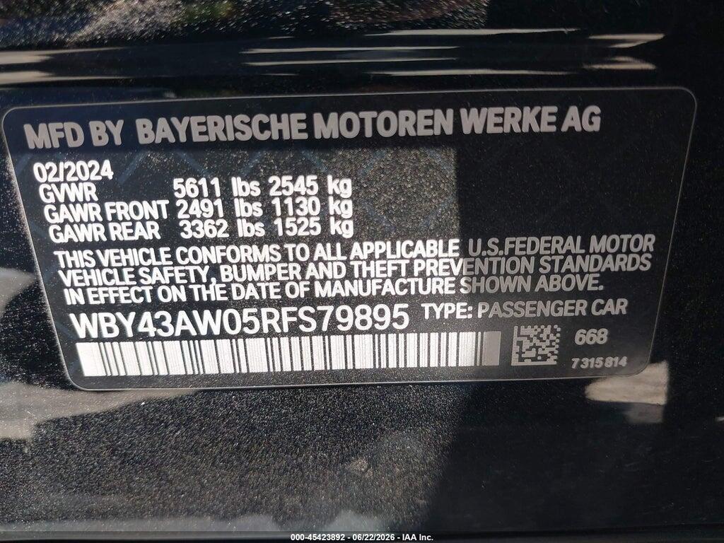 WBY43AW05RFS79895 2024 BMW I4 GRAN COUPE photo no. 9