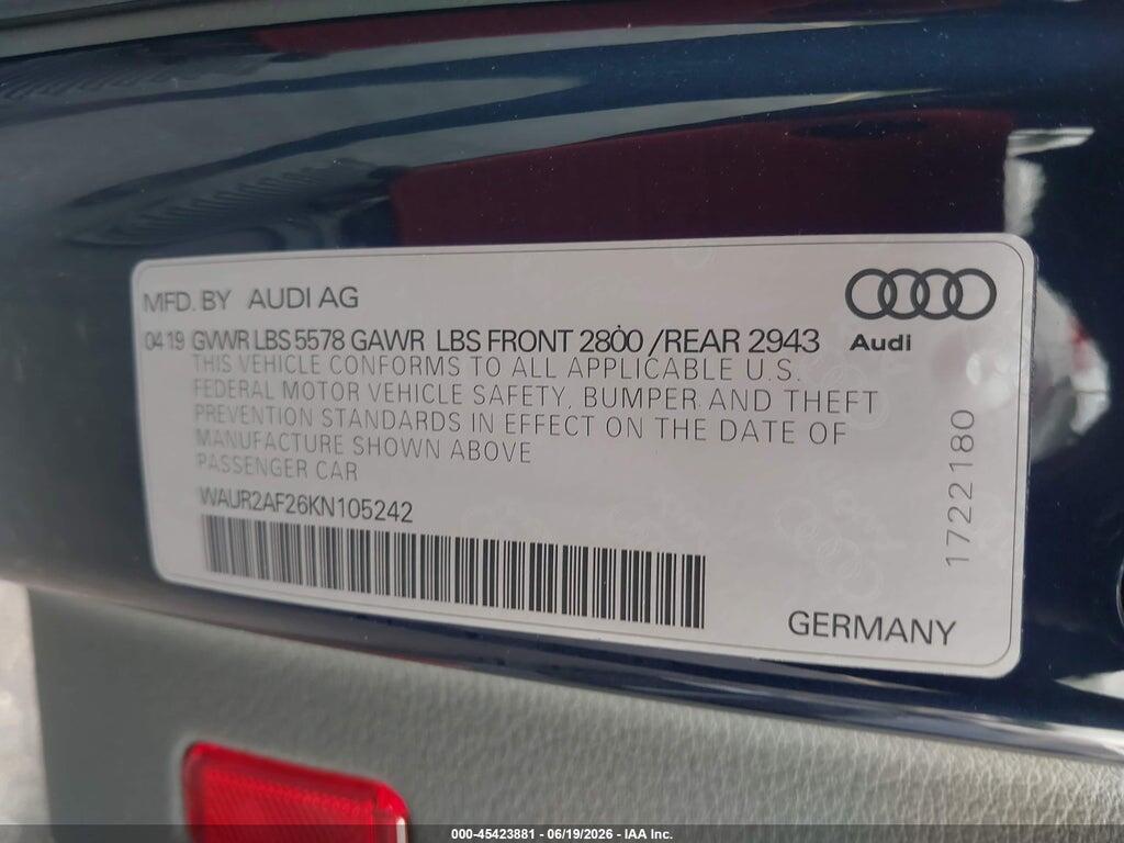 WAUR2AF26KN105242 2019 AUDI A7 photo no. 9