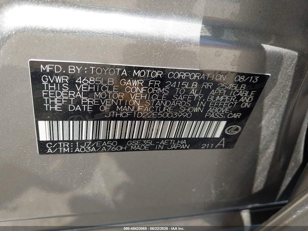 JTHCF1D22E5003990 2014 LEXUS IS 250 photo no. 9