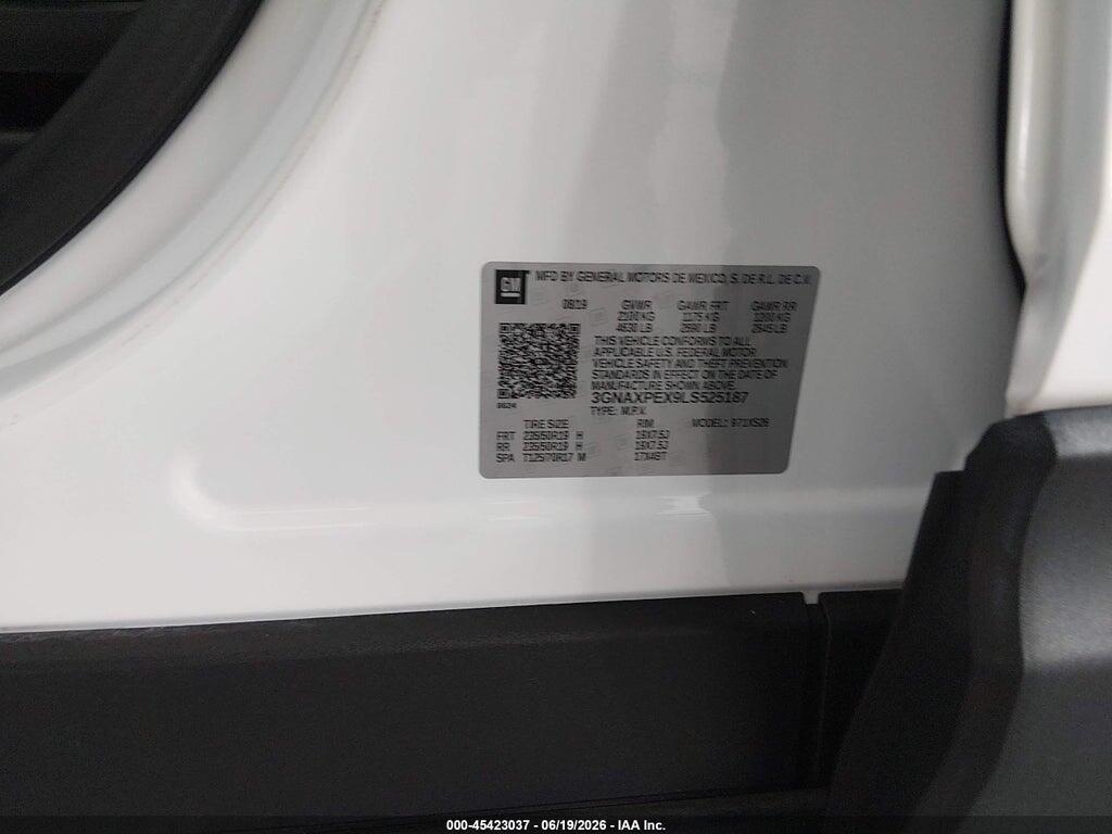 3GNAXPEX9LS525187 2020 CHEVROLET EQUINOX photo no. 9