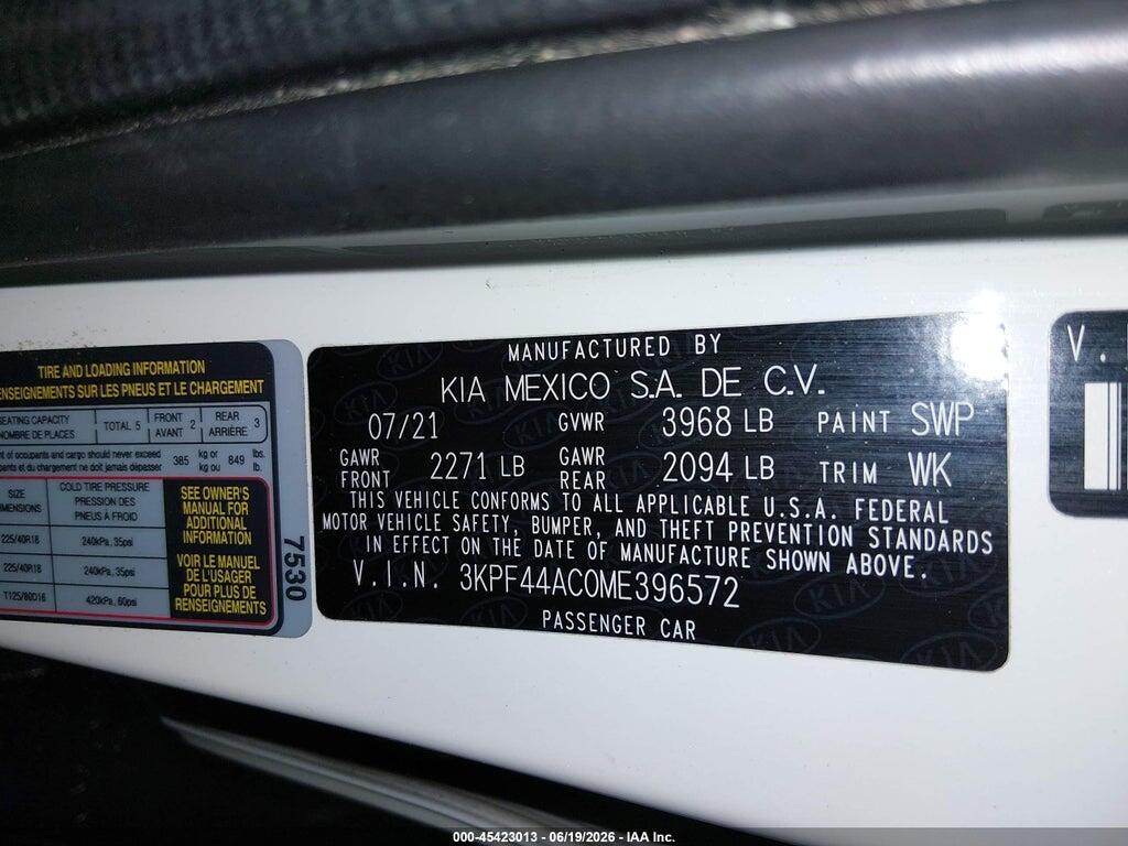 3KPF44AC0ME396572 2021 KIA FORTE photo no. 9
