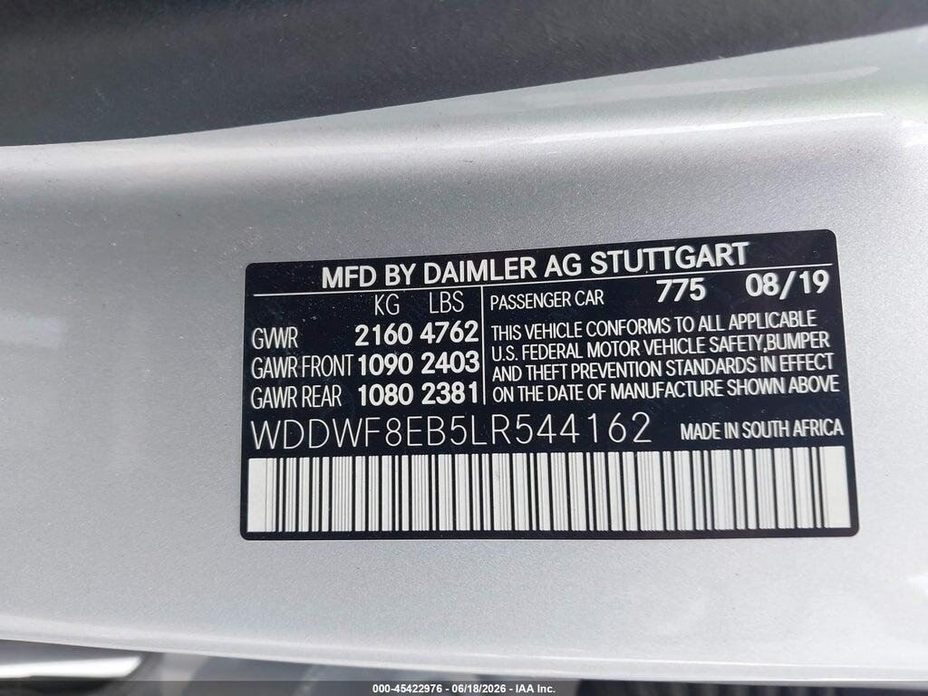 WDDWF8EB5LR544162 2020 MERCEDES-BENZ C 300 photo no. 9