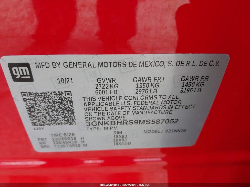 3GNKBHRS9MS587052 2021 CHEVROLET BLAZER photo no. 9