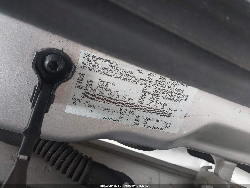 1FADP5BU2GL101226 2016 FORD C-MAX HYBRID photo no. 9