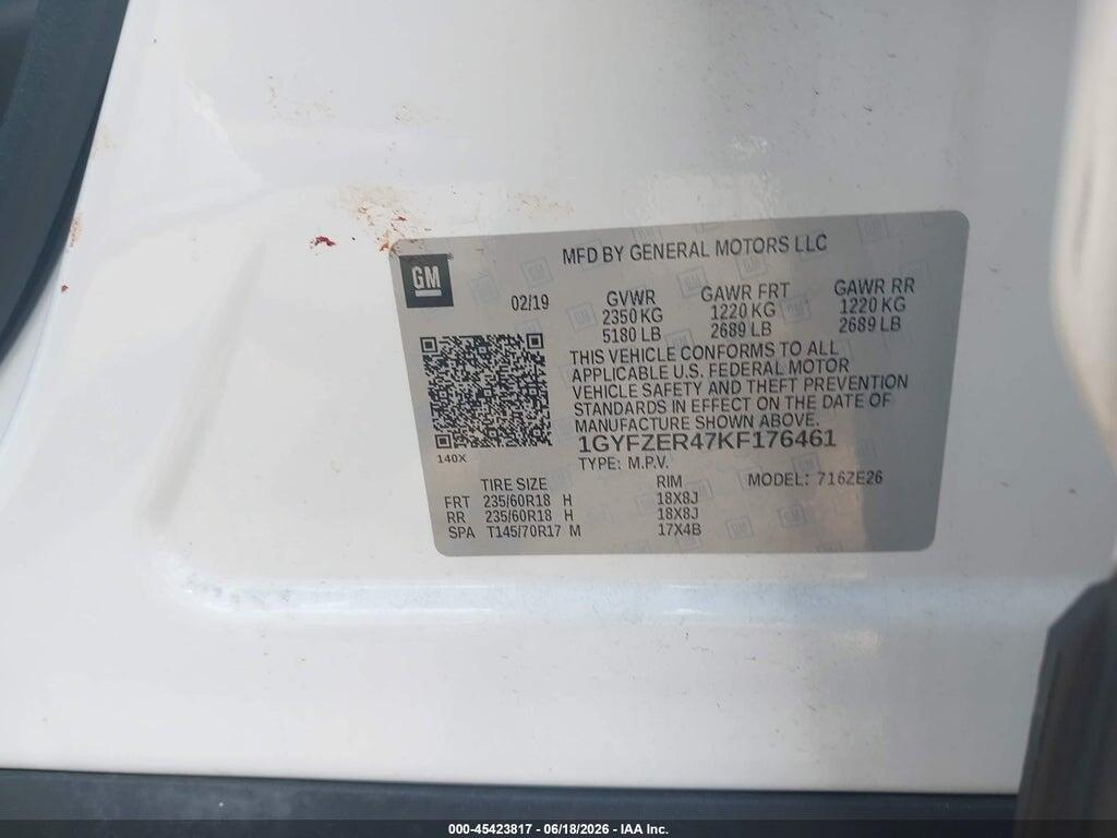 1GYFZER47KF176461 2019 CADILLAC XT4 photo no. 9