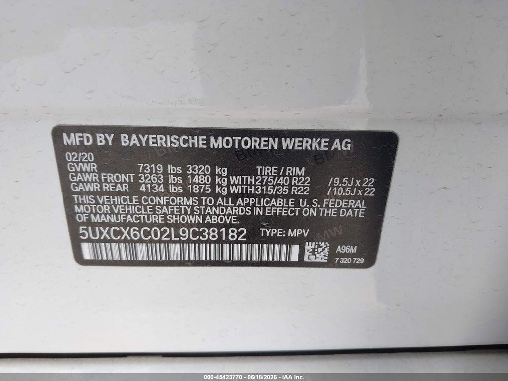 5UXCX6C02L9C38182 2020 BMW X7 photo no. 9