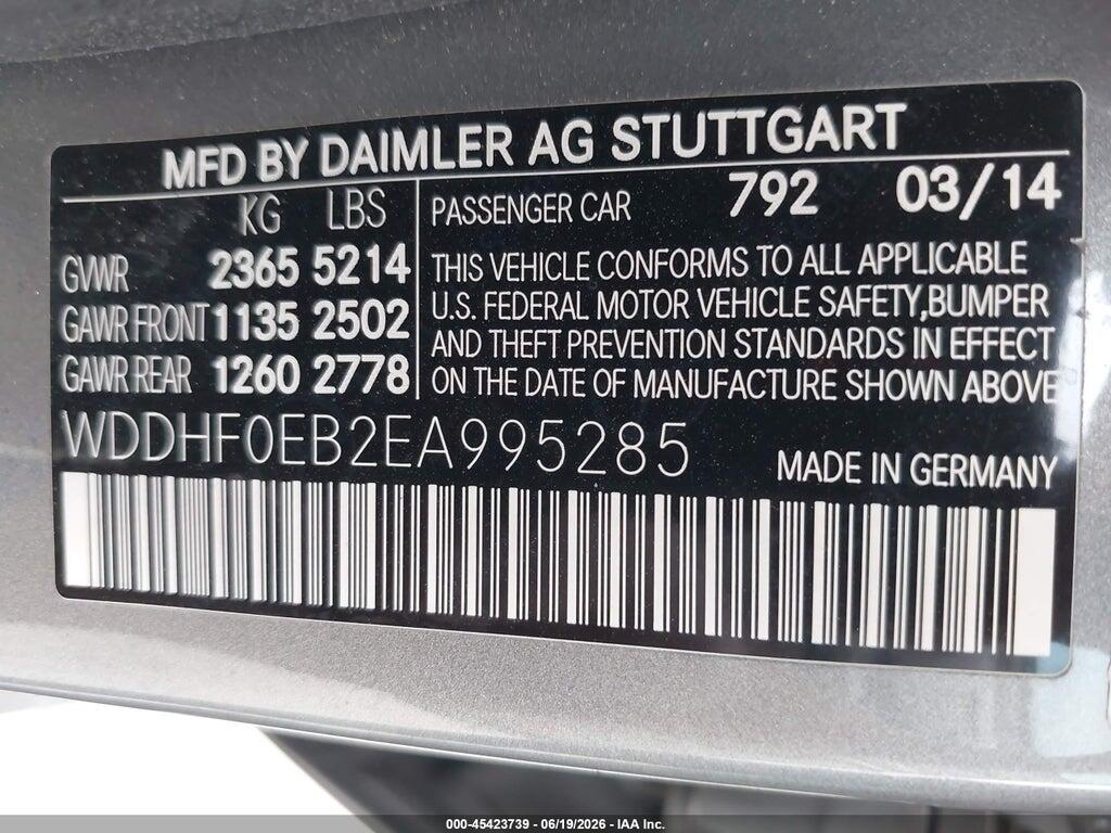 WDDHF0EB2EA995285 2014 MERCEDES-BENZ E 250 BLUETEC photo no. 9